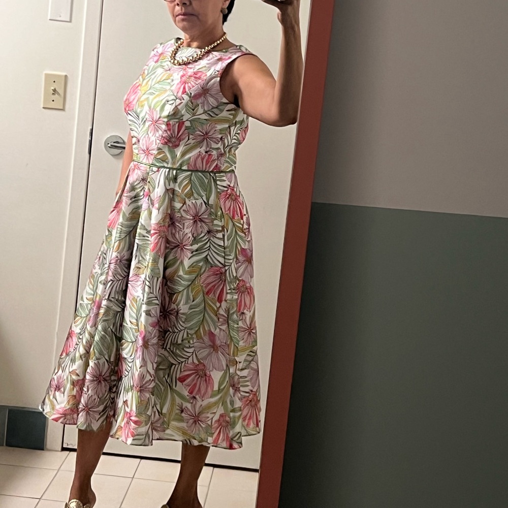 Kay Unger Jackie Floral Midi Dress